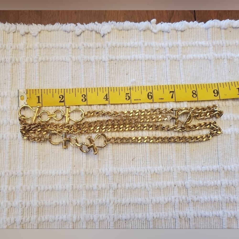 Gold tone anchor nautical convertible toggle clasp long necklace or‎ belt - Picture 4 of 4